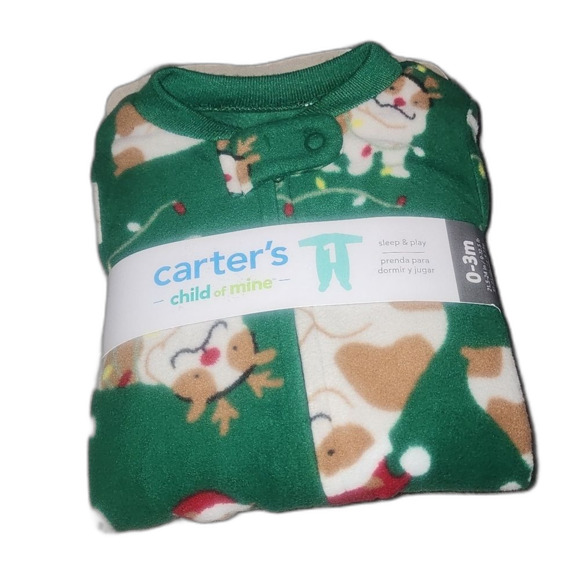 Carter's Child of Mine Baby and Toddler Holiday One-Piece Pajamas 0-3m - Picture 1 of 5